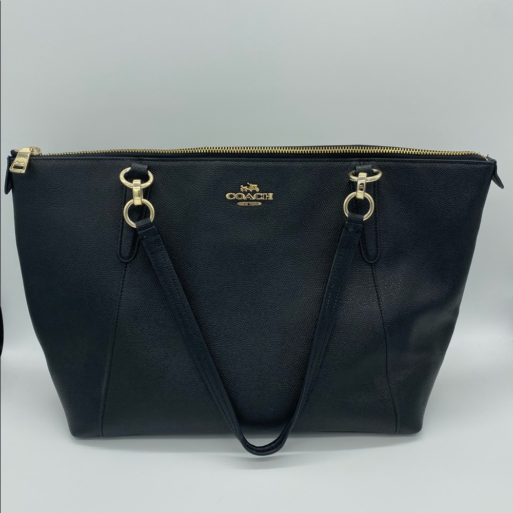 Coach Black Zip Top Tote